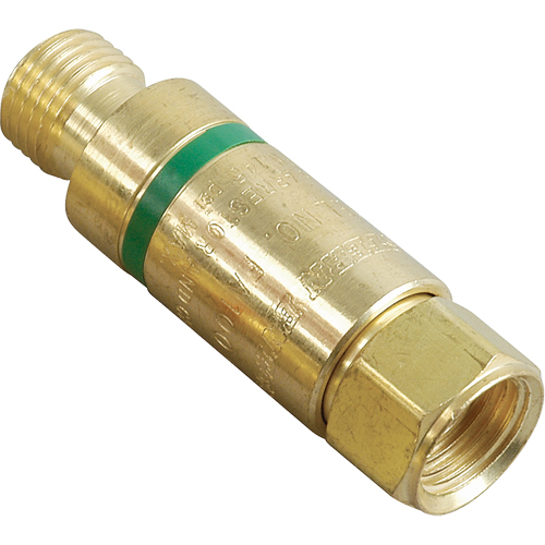 Antiretours pare-flammes - Oxy/gaz combustibles, Gaz combustibles (rouge)/Oxyg&egrave;ne (vert), Style pour adapteur de d&eacute;tendeur Ontario Safety Products