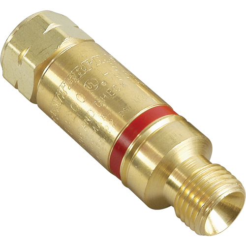Antiretours pare-flammes - Oxy/gaz combustibles, Gaz combustibles (rouge)/Oxyg&egrave;ne (vert), Style pour adapteur de d&eacute;tendeur Ontario Safety Products