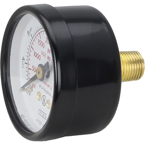Pressure Gauges, 1-1/2" , 0 - 4000 psi, Back Mount, Analogue Ontario Safety Products