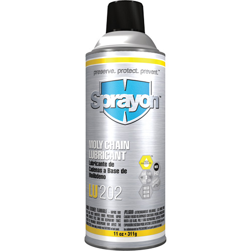 Lubrifiant au molybd&egrave;ne pour chaîne LU202, Canette a&eacute;rosol Ontario Safety Products