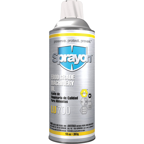 LU700 Food Grade Machinery Oil, 10 oz., Aerosol Can Ontario Safety Products