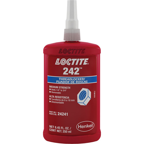 Threadlocker 242 , Blue, Medium, 250 ml, Bottle Ontario Safety Products