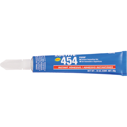 Gel adh&eacute;sif instantan&eacute; Prism 454, Transparent, Tube, 20 g Ontario Safety Products