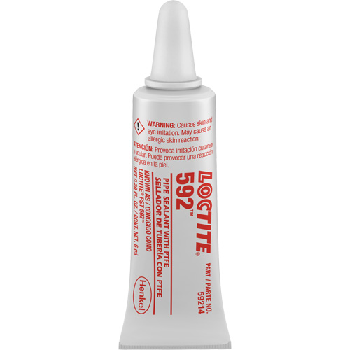 592 PST&reg; Slow Cure Thread Sealant, Tube, 6 ml, -54° C - 204° C/-65° F - 400° F Ontario Safety Products