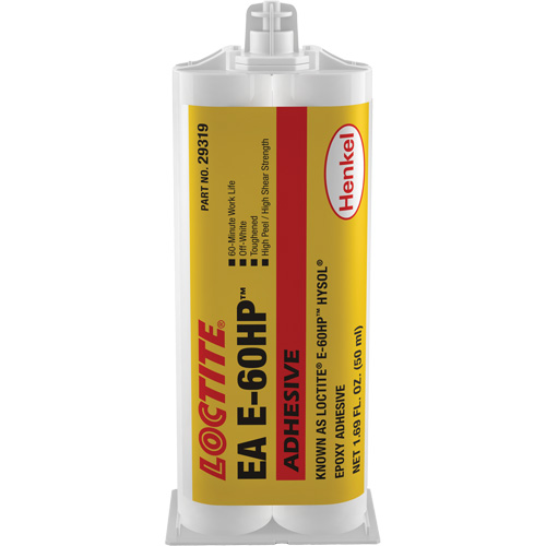 E-60HP Hysol&reg; Epoxy Adhesive, 50 ml, Dual Cartridge, Two-Part, Off-White Ontario Safety Products