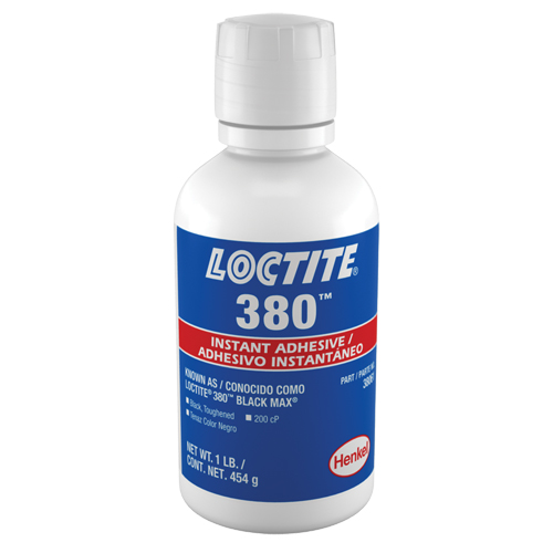 Adh&eacute;sif instantan&eacute; durci 380, Noir, Bouteille, 453 g Ontario Safety Products
