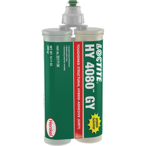 Adh&eacute;sif hybride pour r&eacute;parations structurales HY 4080 GY, Deux composants, Cartouche double, 400 g, Gris Ontario Safety Products