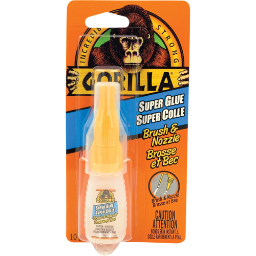 Super Glue Brush & Nozzle, 10 g, Bottle, Clear Ontario Safety Products