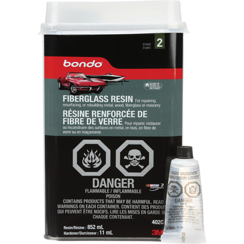 Bondo&reg; Fibreglass Resin, Two-Part, 852 ml, Bottle, Off-White Ontario Safety Products