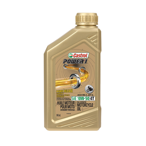 POWER 1&reg; 10W50 Motorcycle Oil, 946 ml, Bottle Ontario Safety Products