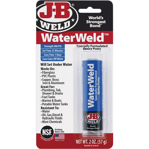 Colle &eacute;poxyde WaterWeld, 2 oz, B&acirc;ton, Blanc cass&eacute; Ontario Safety Products