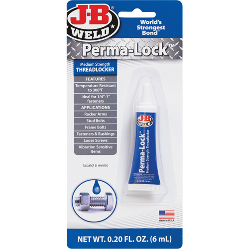 Perma-Lock Threadlocker, Blue, Medium, 6 ml, Tube Ontario Safety Products