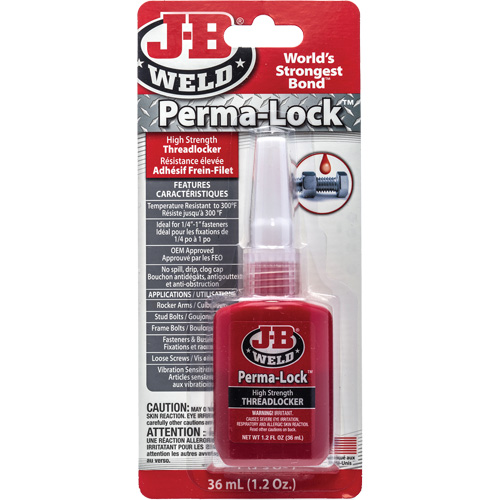 Compos&eacute; de blocage Perma-Lock, Rouge, &eacute;lev&eacute;, 36 ml, Bouteille Ontario Safety Products