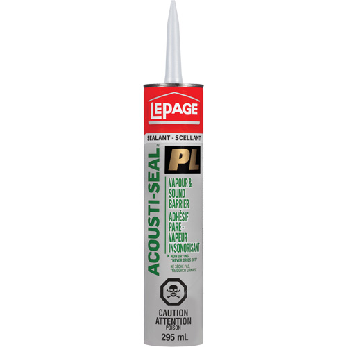 PL&reg; Vapour Barrier & Sound Reduction Adhesive, 295 ml, Tube, Black Ontario Safety Products