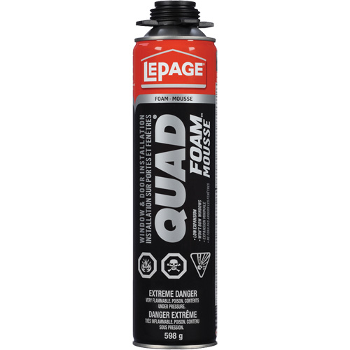 Quad&reg; Foam Window & Door Installation Foam, Aerosol Can, Tan Ontario Safety Products