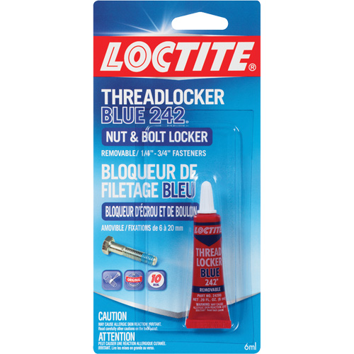 242 Threadlocker, Blue, Medium, 6 ml, Tube Ontario Safety Products