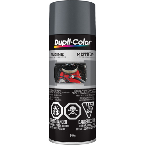 Peinture &agrave; &eacute;mail avec c&eacute;ramique pour moteur, Fonte grise, Tr&egrave;s brillant, 12 oz, Canette a&eacute;rosol Ontario Safety Products