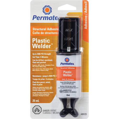 Plastic Welder Epoxy, 25 ml, Syringe, Two-Part, Off-White Ontario Safety Products
