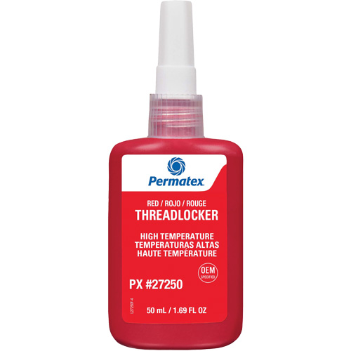 Adh&eacute;sif frein-filet pour temp&eacute;ratures &eacute;lev&eacute;es, Rouge, &eacute;lev&eacute;, 50 ml, Bouteille Ontario Safety Products