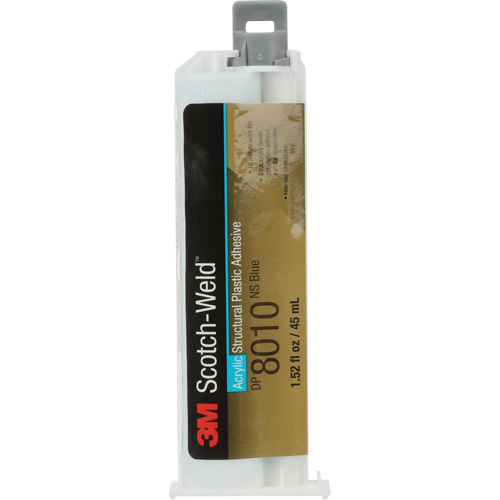 Scotch-Weld Structural Plastic Adhesive, Deux composants, Cartouche double, 45 ml, Bleu Ontario Safety Products
