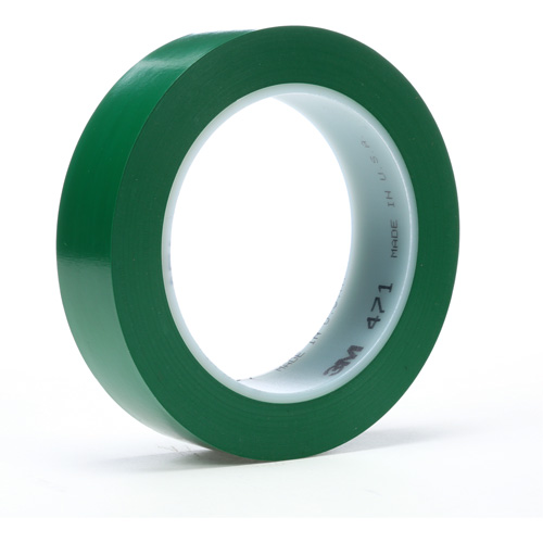471 Vinyl Tape, 19 mm (3/4") W x 32.9 m (108') L, 5.2 mils, Green Ontario Safety Products