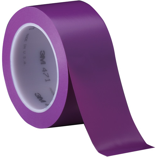 471 Vinyl Tape, 50.8 mm (2") W x 32.9 m (108') L, 5.2 mils, Purple Ontario Safety Products