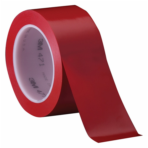 471 Vinyl Tape, 102 mm (4") W x 32.9 m (108') L, 5.2 mils, Red Ontario Safety Products