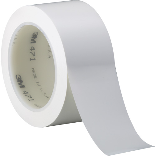 471 Vinyl Tape, 38 mm (1-1/2") W x 32.9 m (108') L, 5.2 mils, White Ontario Safety Products