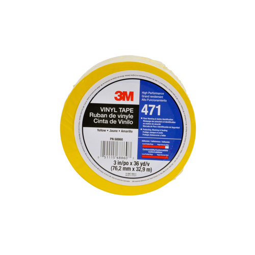 471 Vinyl Tape, 12 mm (1/2") W x 32.9 m (108') L, 5.2 mils, Yellow Ontario Safety Products