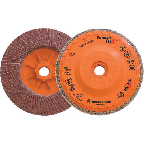 Disque &agrave; lamelles Enduro-Flex, 4-1/2" x 5/8"-11, Type 27, Grain 60, Alumine de zirconium Ontario Safety Products