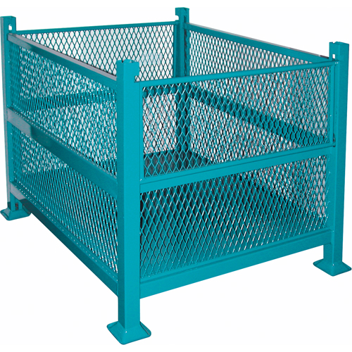 Conteneurs en m&eacute;tal grillag&eacute;, 2 panneaux repliables, Capacit&eacute; 3000 lb, 34,5" la x 40,5" p x 32,25" h Ontario Safety Products
