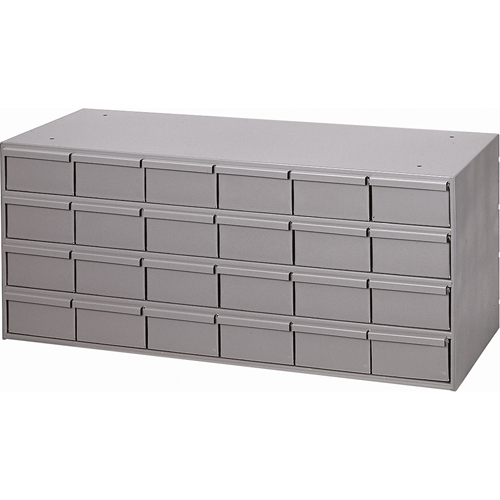 Casiers &agrave; tiroirs industriels, 24 tiroirs, 33-3/4" la x 11-5/8" p x 14-3/8" h, Gris Ontario Safety Products