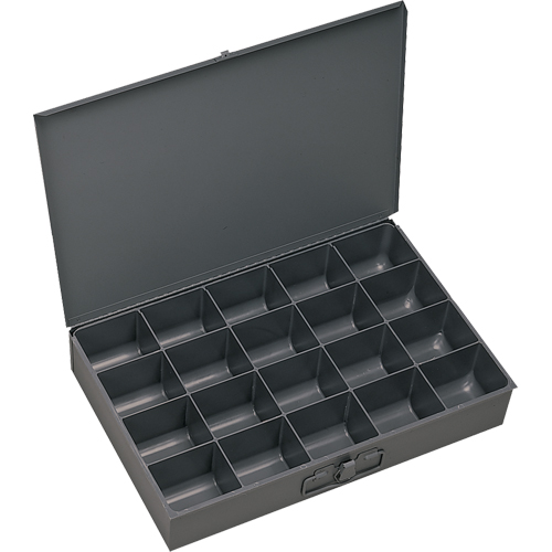 Boîtes &agrave; fond courb&eacute;, Acier, 20 compartiments, 18" la x 12" p, 3" h, Gris Ontario Safety Products