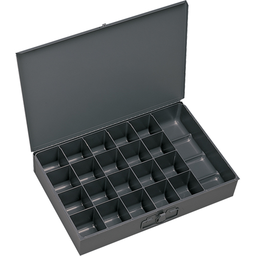 Boîtes &agrave; fond courb&eacute;, Acier, 21 compartiments, 18" la x 12" p, 3" h, Gris Ontario Safety Products