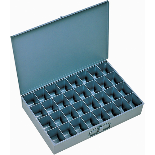 Boîtes &agrave; fond courb&eacute;, Acier, 32 compartiments, 18" la x 12" p, 3" h, Gris Ontario Safety Products