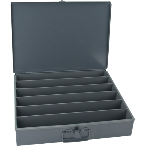 Compartment Steel Scoop Boxes , 18.34" W x 12.16" D x 3.16" H, 6 Horizontal Compartments Ontario Safety Products
