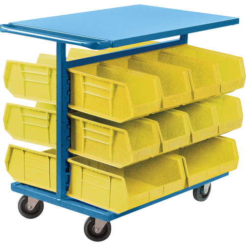 Bin Cart with Bins, Double-sided, 20 bins, 24" W x 38-1/2" D x 36-1/2" H Ontario Safety Products