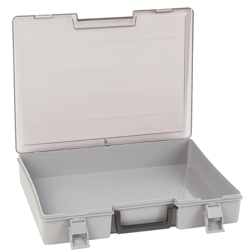 Boîte &agrave; compartiments, Plastique, 15-1/2" la x 11-3/4" p, 2-1/2" h, Gris Ontario Safety Products