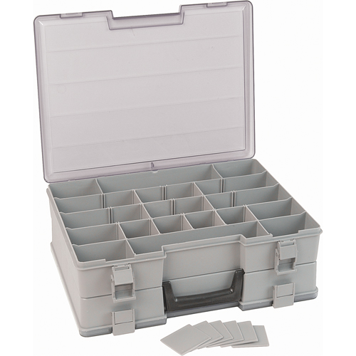 Boîte &agrave; compartiments, Plastique, 48 compartiments, 15-1/2" la x 11-3/4" p, 5" h, Gris Ontario Safety Products