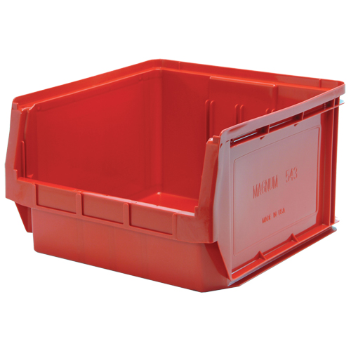 Giant Stacking Containers, 18.375" W x 19.75" D x 11.875" H, Red Ontario Safety Products
