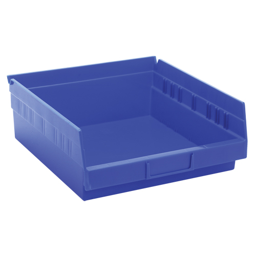 Shelf Bins, 11-1/8" W x 4" H x 11-5/8" D, Blue, 30 lbs. Capacity Ontario Safety Products