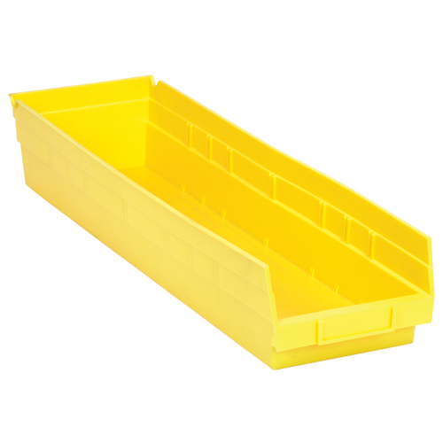 Bacs de rangement pour tablettes, 6-5/8" la x 4" H x 23-5/8" p, Jaune, Capacit&eacute; 50 lb Ontario Safety Products