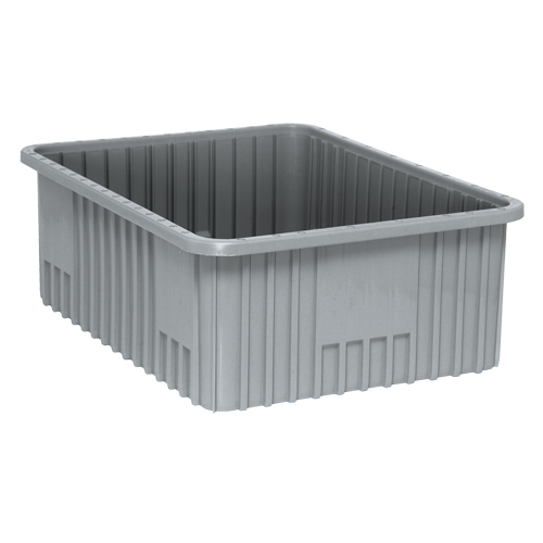 Contenants Divider Box, Plastique, 22,5" la x 17,5" p x 8" h, Gris Ontario Safety Products