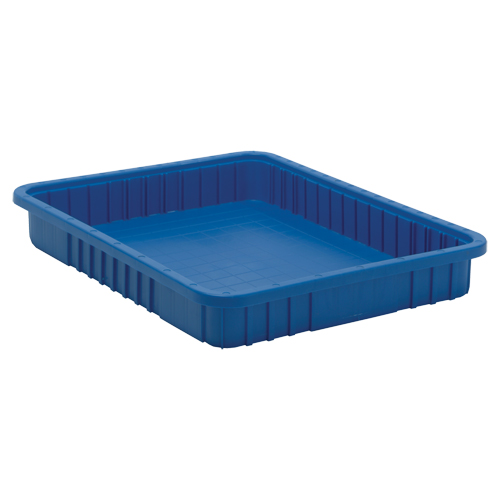 Divider Box&reg; Containers, Plastic, 22.5" W x 17.5" D x 3" H, Blue Ontario Safety Products