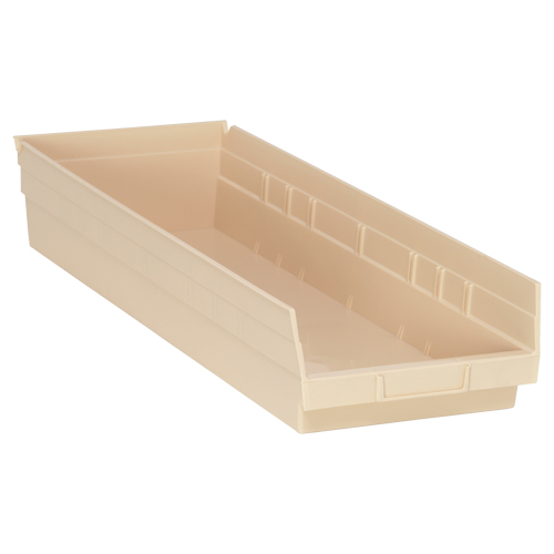 Bac pour &eacute;tag&egrave;re &eacute;conomique, 8-3/8" la x 4" H x 23-5/8" p, Ivoire, Capacit&eacute; 60 lb Ontario Safety Products