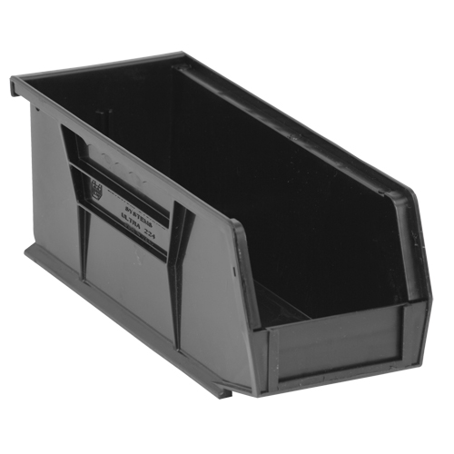 Environmentally Friendly Recycled Bin, 4.125"/3-3/16" W x 3-3/4" H x 10-7/8"/10.875" D, Black Ontario Safety Products