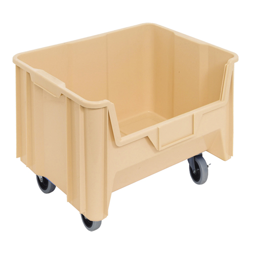 Mobile Giant Stack Container, 12-7/16" H x 19-7/8" W x 15-1/4" D, 250 lbs. Capacity, Ivory Ontario Safety Products