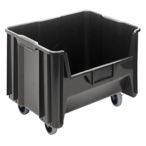 Mobile Giant Stack Container, 12-7/16" H x 19-7/8" W x 15-1/4" D, 250 lbs. Capacity, Black Ontario Safety Products