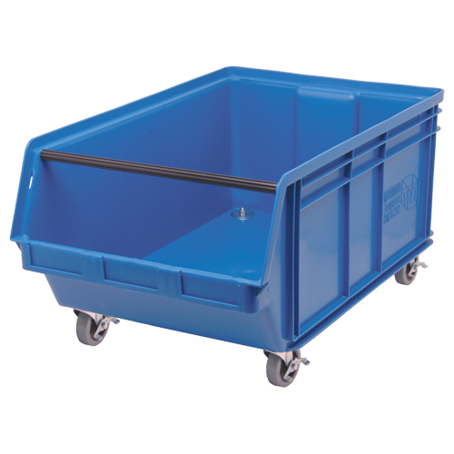 Mobile MAGNUM Bin, 14-7/8" H x 18-3/8" W x 29" D, 150 lbs. Capacity, Blue Ontario Safety Products