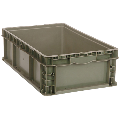 Stacking Container, 15" W x 15" D x 9.5" H, Grey Ontario Safety Products